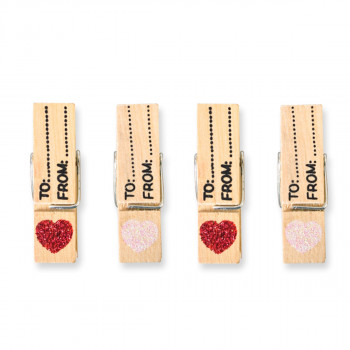 Drvene štipaljke srca šljokice JUNIOR Crafty 