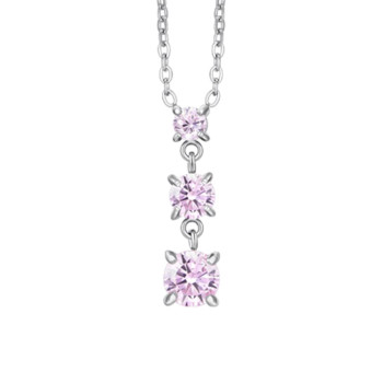 Ogrlica LUCA BARRA roze cirkoni 