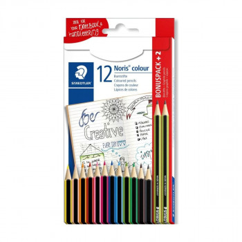 Drvene bojice 12 STAEDTLER Noris colour + 2 grafitne olovke 