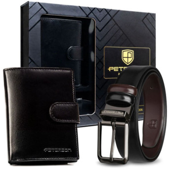 Elegantan set novčanik i kaiš PETERSON koža 