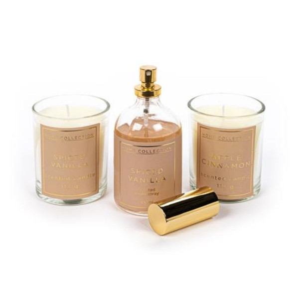 Sveća i sprej set 3 Apple cinnamon and Vanilla 