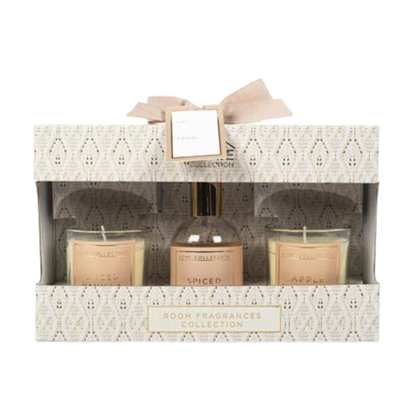 Sveća i sprej set 3 Apple cinnamon and Vanilla 