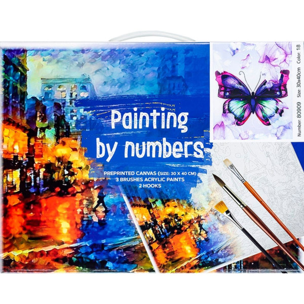 Bojenje po brojevima - Leptir akril 40X30 