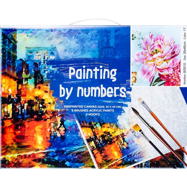 Bojenje po brojevima - Božur akril 40X30 