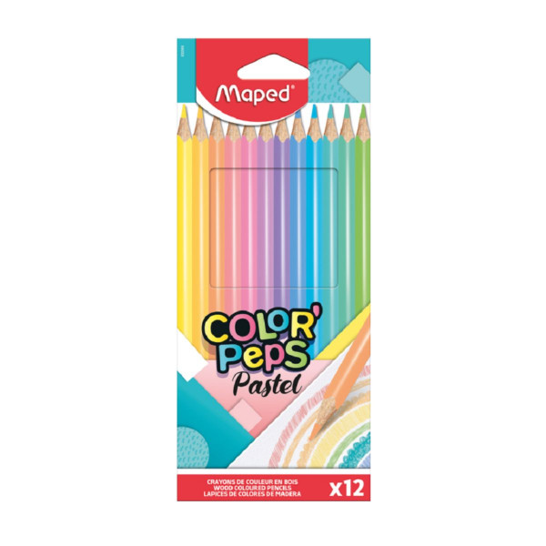 Drvene bojice 12 MAPED Pastel 