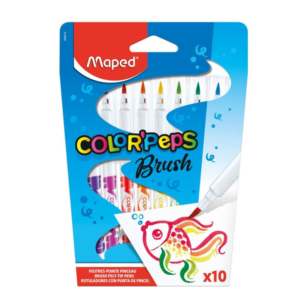 Flomasteri 10 MAPED Brush Color Peps 