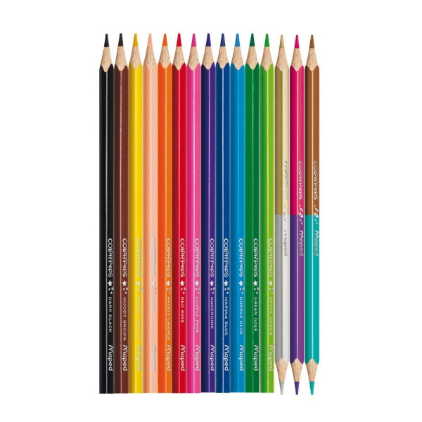 Drvene bojice 12 MAPED Color peps + 3 duo bojice 