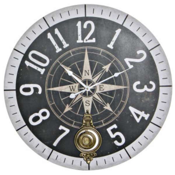 Zidni sat sa klatnom ITEM crni 