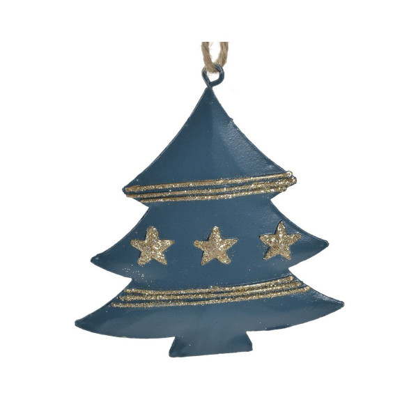 Plavi metalni ukras ITEM novogodišnja dekoracija 