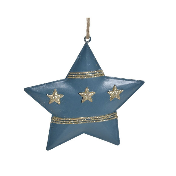 Plavi metalni ukras ITEM novogodišnja dekoracija 