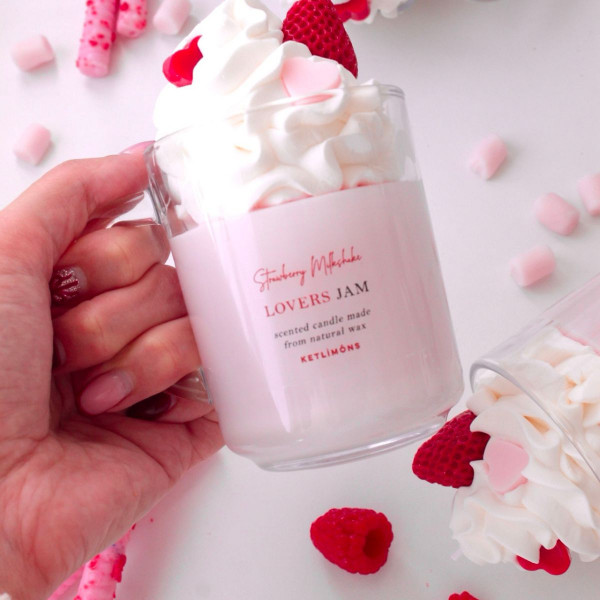 Sveća u čaši KETLIMONS Milkšejk jagoda 