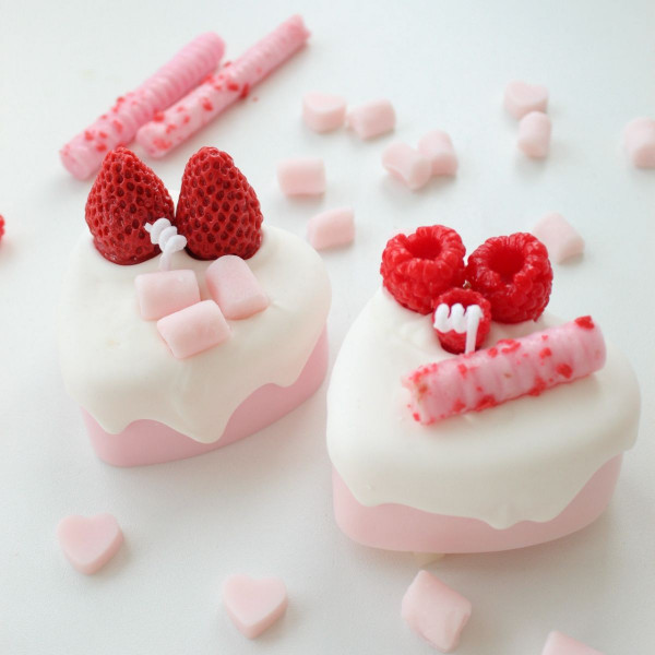 Sveća srce roze KETLIMONS Tortica set 2/1 