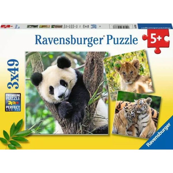 Puzzle RAVENSBURGER Panda Tigar Lav 3x49 