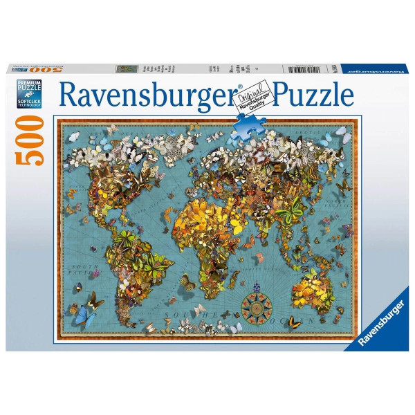 Puzzle RAVENSBURGER Mapa Sveta 500 