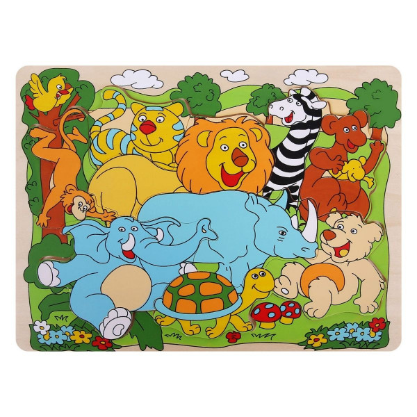 Drvena slagalica WOODY vesele afričke životinje 