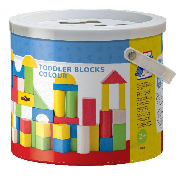 Drvene kocke u boji WOODY 50 delova 