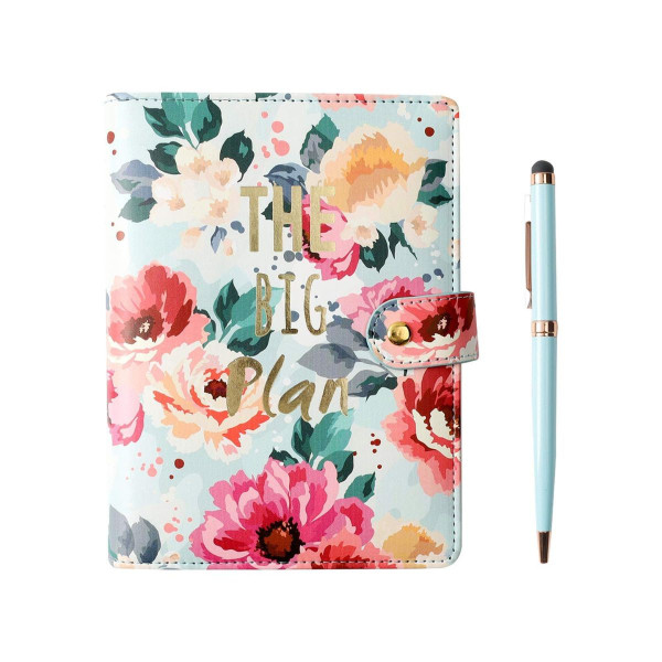 Poklon set notes i olovka TARGET Floral green 