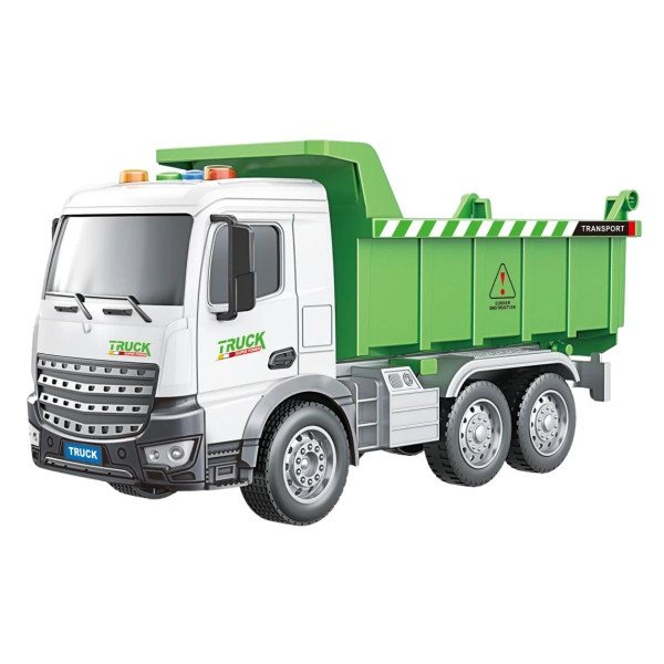 Kamion 1:18 kiper zeleni sa zvukom i svetlom 