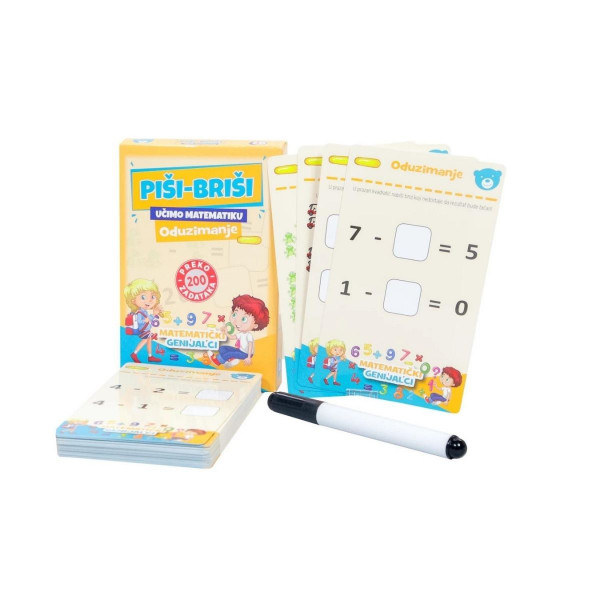 Piši-briši karte - oduzimanje 