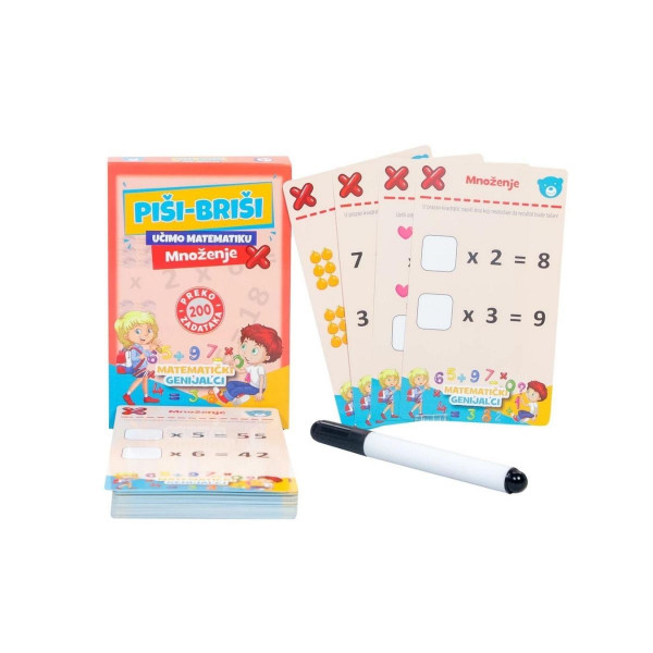 Piši-briši karte - množenje 