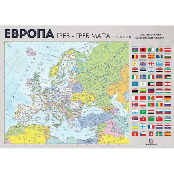 Greb greb mapa Evrope MAGIC MAP 