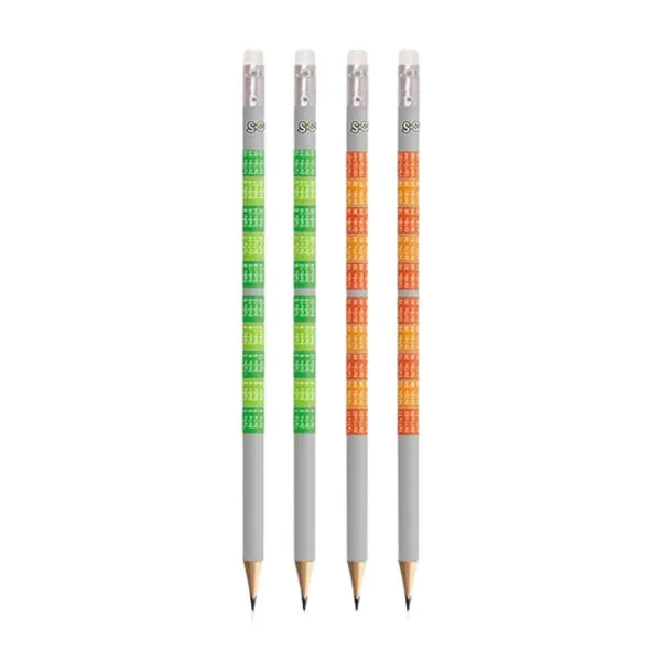 Grafitna olovka SCOOL HB tablica množenja sa gumicom 