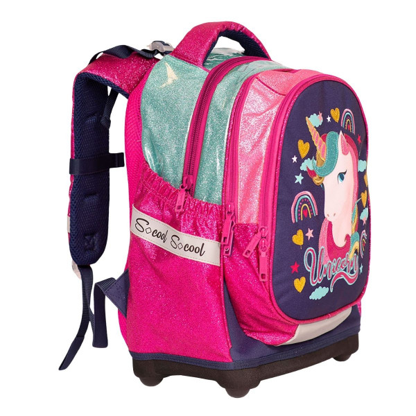 Anatomski ranac SCOOL - Unicorn Dark Blue 