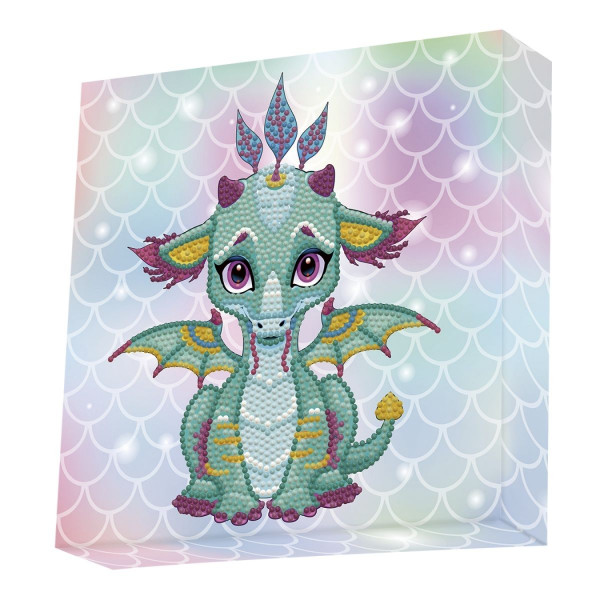 Ukrasi tačkicama DOTZIES platno 22x22 - Ariel the Baby Dragon 