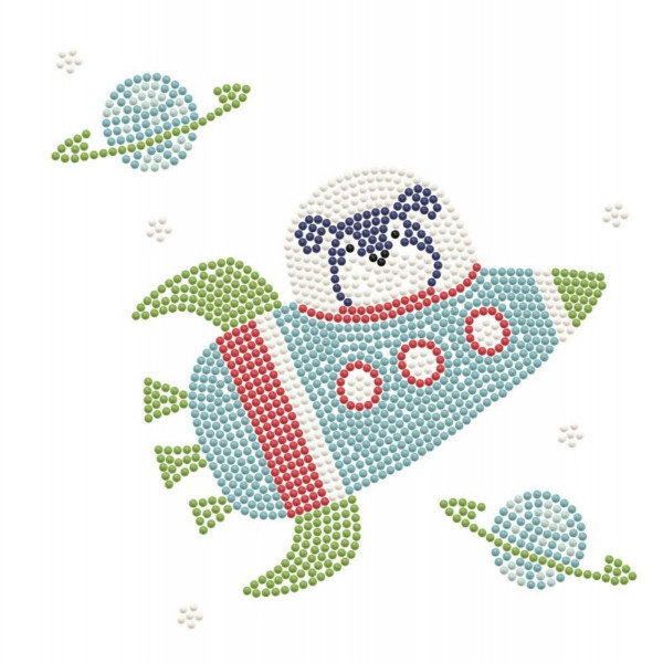 Ukrasi tačkicama DOTZIES platno 22x22 - Space Dog 