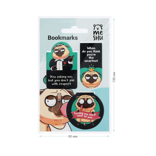 Bookmarker MESHU Funny Pug 
