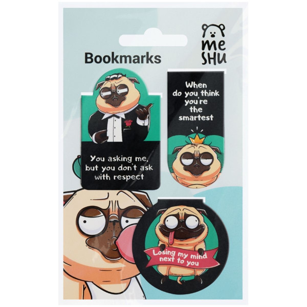 Bookmarker MESHU Funny Pug 