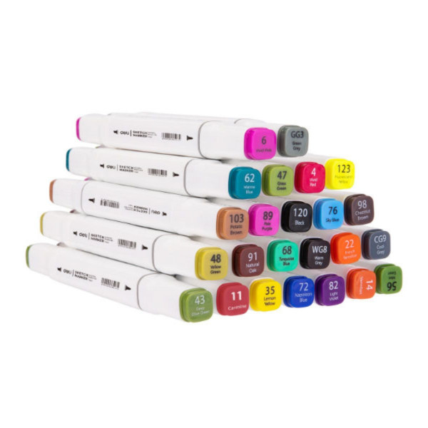 Markeri DELI twin art sketch - set box 24 