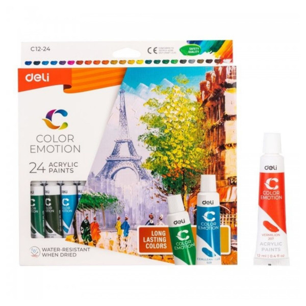 Akrilne boje DELI 24 12ml 