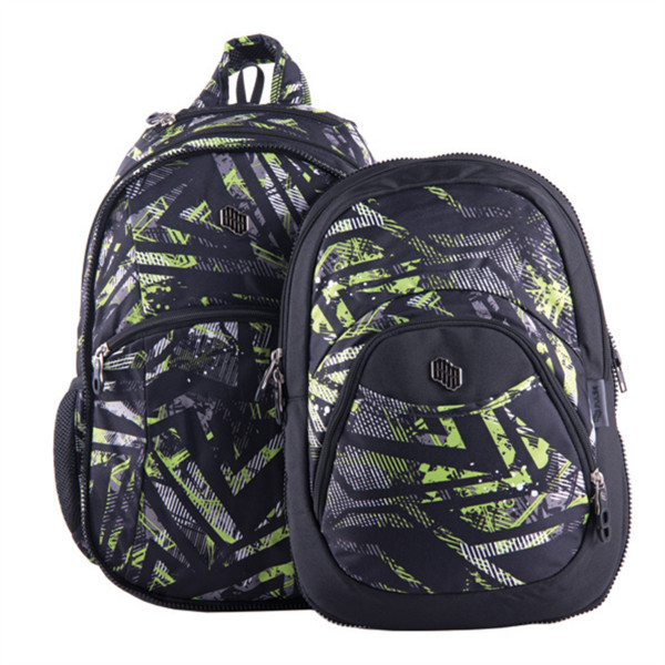 Školski ranac PULSE 2u1 Teens - Green riddle 