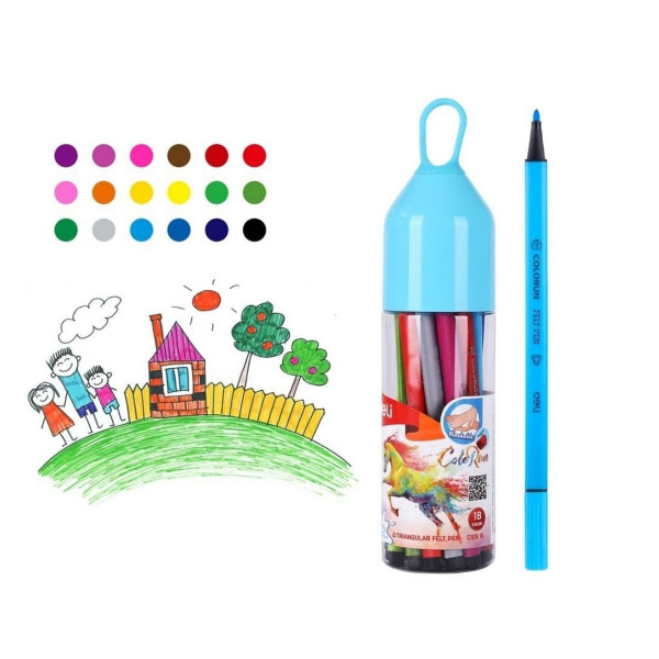 Flomasteri 12 DELI Color run u PVC tubi 