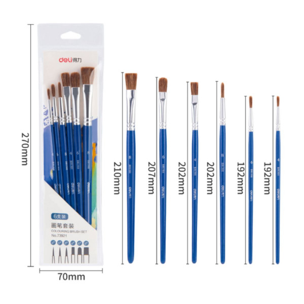 Set četkica DELI konjska dlaka 1/6 