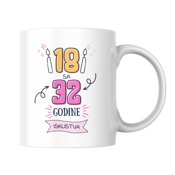 Šolja Srećan rođendan roze 