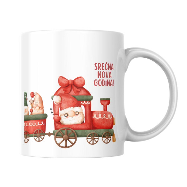 Novogodišnja šolja - vozić sa poklonima 