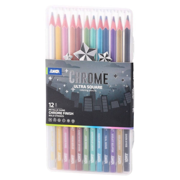 Drvene bojice 12 JUNIOR Chrome metalik nijanse 