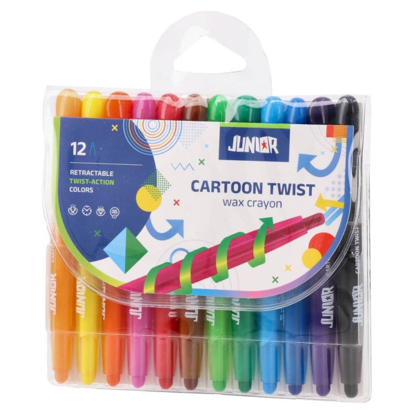Voštane boje 12 JUNIOR Cartoon Twist 