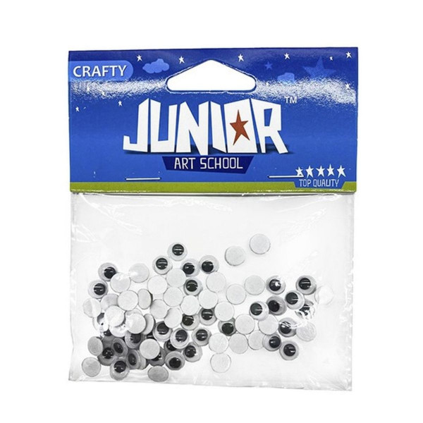 Oči okrugle samolepljive 7mm - Crafty deco 