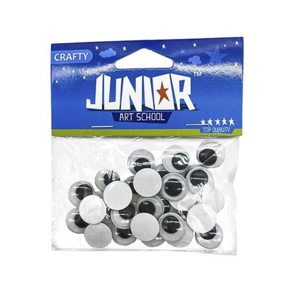 Oči okrugle samolepljive 15mm - Crafty deco 