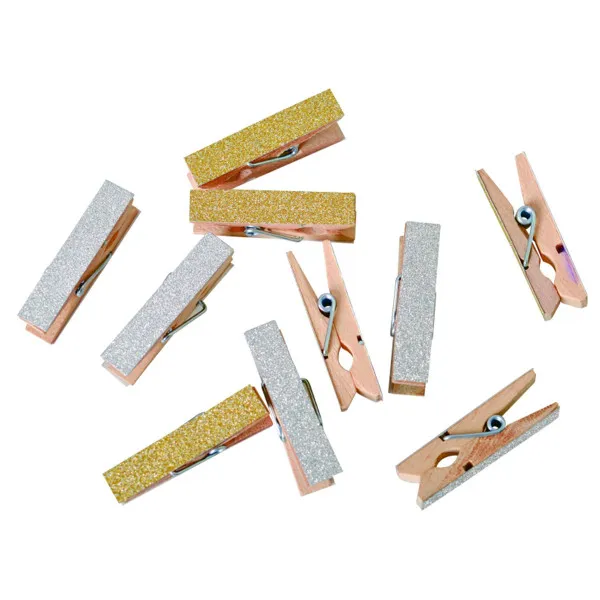 Drvene štipaljke sa glitterom - Crafty deco 