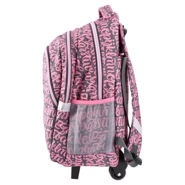 Anatomski ranac sa točkićima PLAY - Fancy Letters 