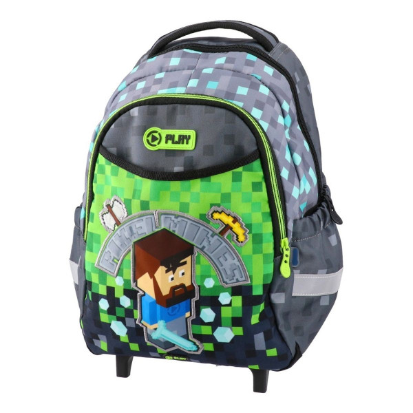 Ranac za vrtić sa točkićima PLAY - Pixel Mines 