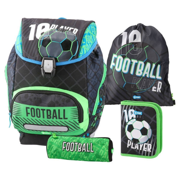 Anatomski ranac PLAY Logic set 4u1 - Neon Football 