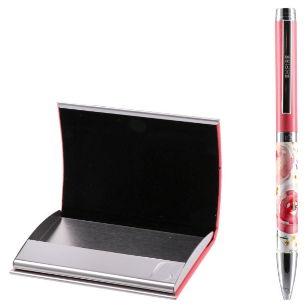 Set hemijska olovka i držač za kartice EMPIRE roze 