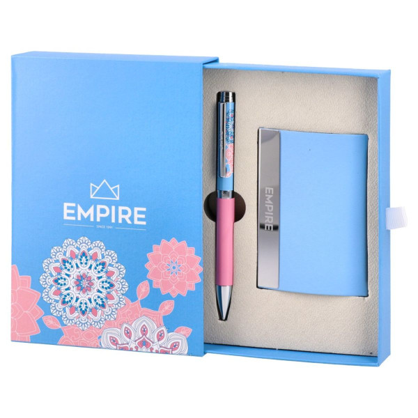 Set hemijska olovka i držač za kartice EMPIRE plava 
