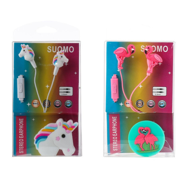 Slušalice bubice sa mikrofonom - flamingo i jednorog 