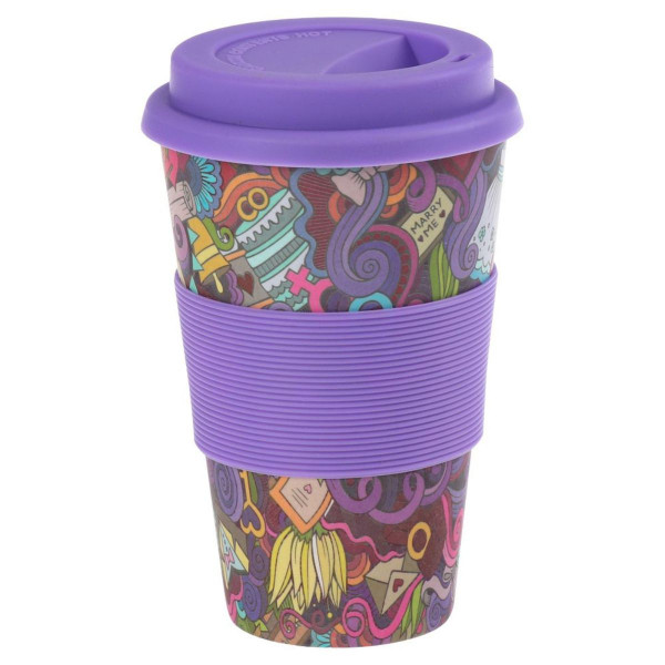 Šolja sa poklopcem STREET ljubičasta 